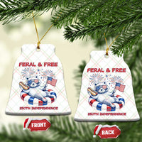 Feral and Free Funny Raccoon 4th of July Ceramic Ornament 250 Years Of Freedom