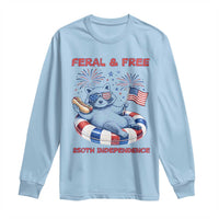 Feral & Free Funny Raccoon 4th of July Long Sleeve Shirt 250 Years Of Freedom