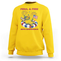 Feral & Free Funny Raccoon 4th of July Sweatshirt 250 Years Of Freedom