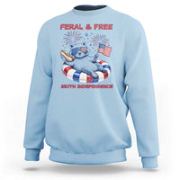 Feral & Free Funny Raccoon 4th of July Sweatshirt 250 Years Of Freedom