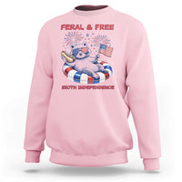 Feral & Free Funny Raccoon 4th of July Sweatshirt 250 Years Of Freedom