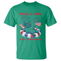 Feral & Free Funny Raccoon 4th of July T Shirt 250 Years Of Freedom