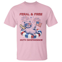 Feral & Free Funny Raccoon 4th of July T Shirt 250 Years Of Freedom