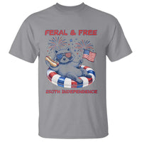 Feral & Free Funny Raccoon 4th of July T Shirt 250 Years Of Freedom