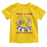 Feral & Free Funny Raccoon 4th of July Toddler T Shirt 250 Years Of Freedom