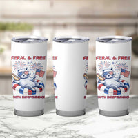 Feral and Free Funny Raccoon 4th of July Tumbler Cup 250 Years Of Freedom