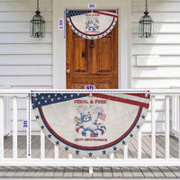 Feral and Free Funny Raccoon 4th of July Patriotic Fan Flag 250 Years Of Freedom
