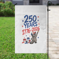 250th Anniversary USA Garden Flag Patriotic Raccoon American Flag 4th of July