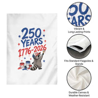 250th Anniversary USA Garden Flag Patriotic Raccoon American Flag 4th of July