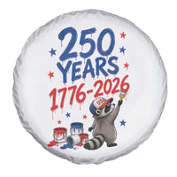250th Anniversary USA Spare Tire Cover Patriotic Raccoon American Flag 4th of July