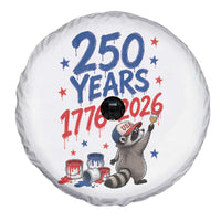 250th Anniversary USA Spare Tire Cover Patriotic Raccoon American Flag 4th of July