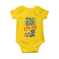250th Anniversary USA Baby Onesie Patriotic Raccoon 4th of July American Flag