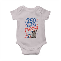 250th Anniversary USA Baby Onesie Patriotic Raccoon 4th of July American Flag