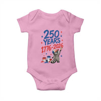 250th Anniversary USA Baby Onesie Patriotic Raccoon 4th of July American Flag