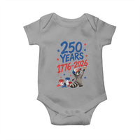 250th Anniversary USA Baby Onesie Patriotic Raccoon 4th of July American Flag