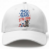 250th Anniversary USA Baseball Cap Patriotic Raccoon American Flag 4th of July