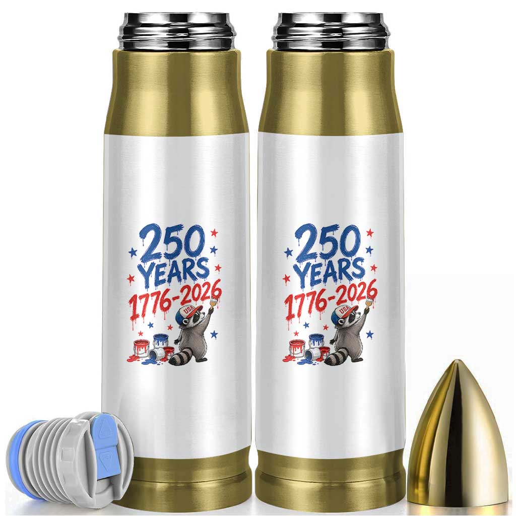 250th Anniversary USA Bullet Tumbler Patriotic Raccoon American Flag 4th of July
