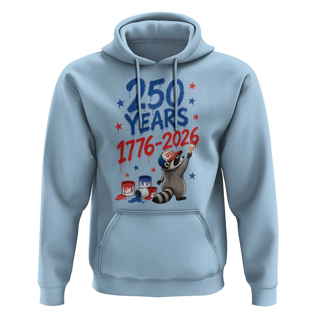 250th Anniversary USA Hoodie Patriotic Raccoon American Flag 4th of July
