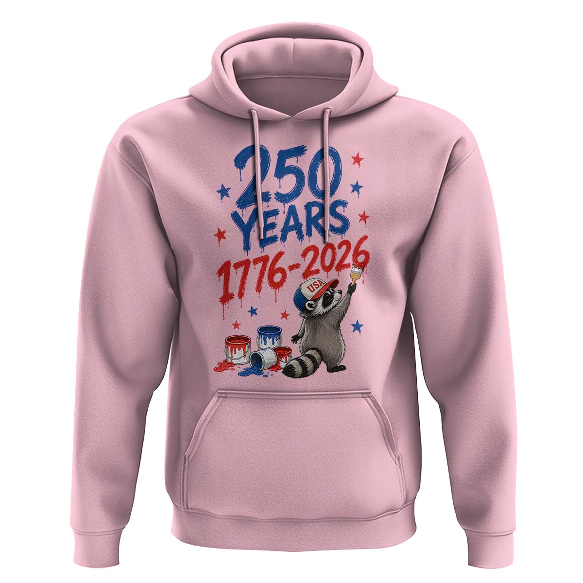 250th Anniversary USA Hoodie Patriotic Raccoon American Flag 4th of July