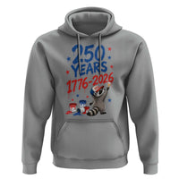 250th Anniversary USA Hoodie Patriotic Raccoon American Flag 4th of July