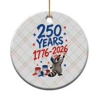250th Anniversary USA Ceramic Ornament Patriotic Raccoon American Flag 4th of July