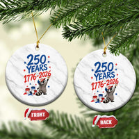 250th Anniversary USA Ceramic Ornament Patriotic Raccoon American Flag 4th of July