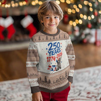 250th Anniversary USA Ugly Christmas Sweater Patriotic Raccoon American Flag 4th of July
