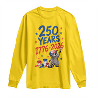 250th Anniversary USA Long Sleeve Shirt Patriotic Raccoon 4th of July American Flag