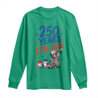 250th Anniversary USA Long Sleeve Shirt Patriotic Raccoon 4th of July American Flag