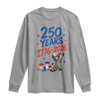 250th Anniversary USA Long Sleeve Shirt Patriotic Raccoon 4th of July American Flag
