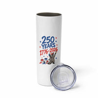 250th Anniversary USA Skinny Tumbler Patriotic Raccoon American Flag 4th of July