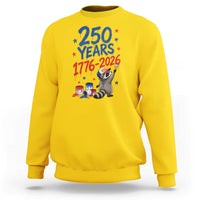 250th Anniversary USA Sweatshirt Patriotic Raccoon American Flag 4th of July