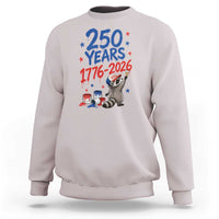 250th Anniversary USA Sweatshirt Patriotic Raccoon American Flag 4th of July