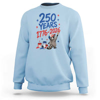 250th Anniversary USA Sweatshirt Patriotic Raccoon American Flag 4th of July