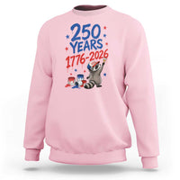 250th Anniversary USA Sweatshirt Patriotic Raccoon American Flag 4th of July