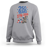 250th Anniversary USA Sweatshirt Patriotic Raccoon American Flag 4th of July