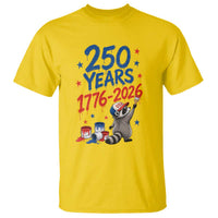 250th Anniversary USA T Shirt Patriotic Raccoon American Flag 4th of July