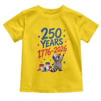 250th Anniversary USA Toddler T Shirt Patriotic Raccoon 4th of July American Flag