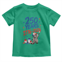 250th Anniversary USA Toddler T Shirt Patriotic Raccoon 4th of July American Flag