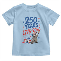 250th Anniversary USA Toddler T Shirt Patriotic Raccoon 4th of July American Flag