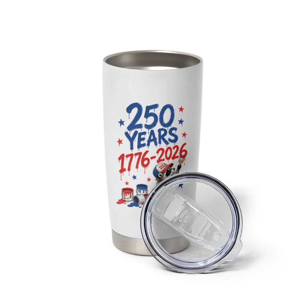 250th Anniversary USA Tumbler Cup Patriotic Raccoon American Flag 4th of July