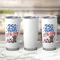 250th Anniversary USA Tumbler Cup Patriotic Raccoon American Flag 4th of July