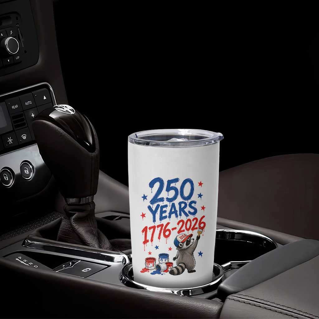 250th Anniversary USA Tumbler Cup Patriotic Raccoon American Flag 4th of July