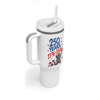 250th Anniversary USA Tumbler With Handle Patriotic Raccoon American Flag 4th of July