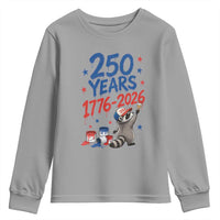 250th Anniversary USA Youth Sweatshirt Patriotic Raccoon 4th of July American Flag