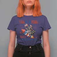 Y'all were Feral But I Low Key Love You T Shirt For Women Raccoon Cute Teacher 4th of July