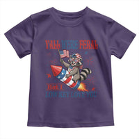 Y'all were Feral But I Low Key Love You Toddler T Shirt Raccoon Cute Teacher 4th of July