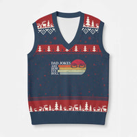 Dad Jokes are How Eye Roll V-Neck Knit Sweater Vest Funny Father's Day Gift