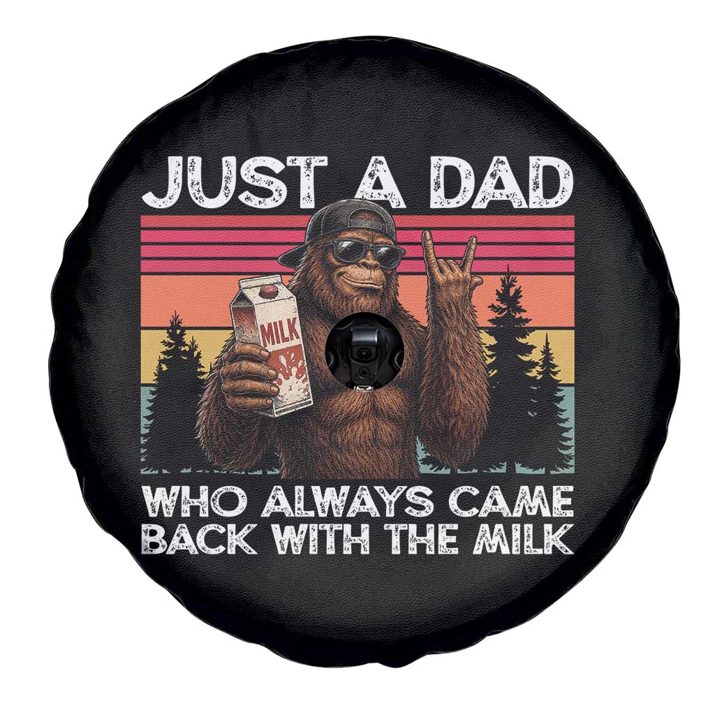 Just a Dad Who Always Came Back with The Milk Spare Tire Cover Funny Father's Day Gift