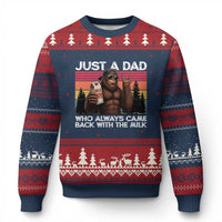 Just a Dad Who Always Came Back with The Milk Ugly Christmas Sweater Funny Father's Day Gift